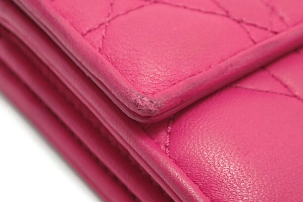 11591036 6 Christian Dior Lady Dior Cannage Chain Wallet Leather Pink