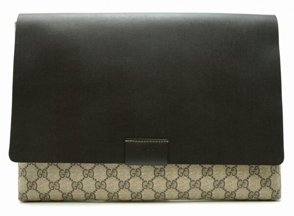 11591044 Gucci GG Supreme Clutch Bag Handbag Leather Beige Brown