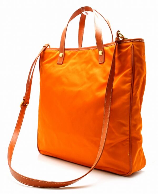 11591224 1 Prada Leather Nylon 2way Tote Shoulder Bag Orange