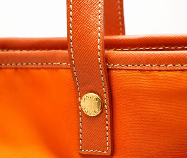 11591224 6 Prada Leather Nylon 2way Tote Shoulder Bag Orange