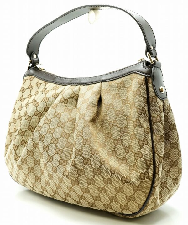 11591278 1 Gucci GG Sookie Shoulder Bag Leather Khaki Beige Brown