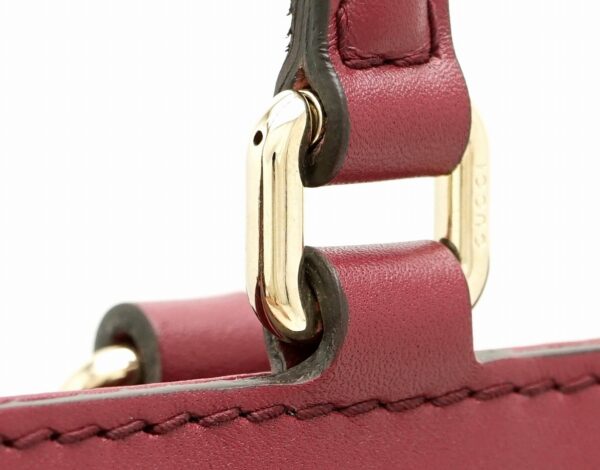 11591313 6 Gucci GG Shoulder Leather Khaki Beige Red Bordeaux