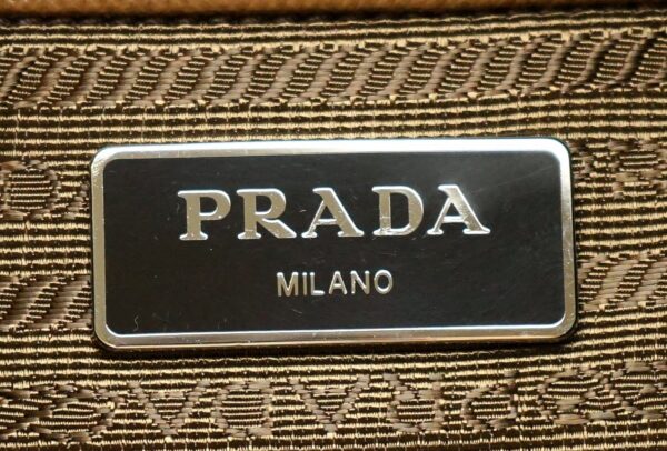 11591356 8 Prada Leather Nylon Mini 2way Shoulder Bag Yellow Brown