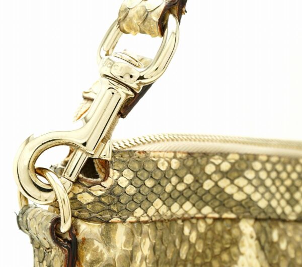 11591359 5 Gucci Snake Python Shoulder Bag Metallic Champagne