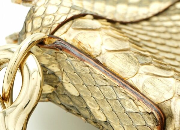 11591359 7 Gucci Snake Python Shoulder Bag Metallic Champagne