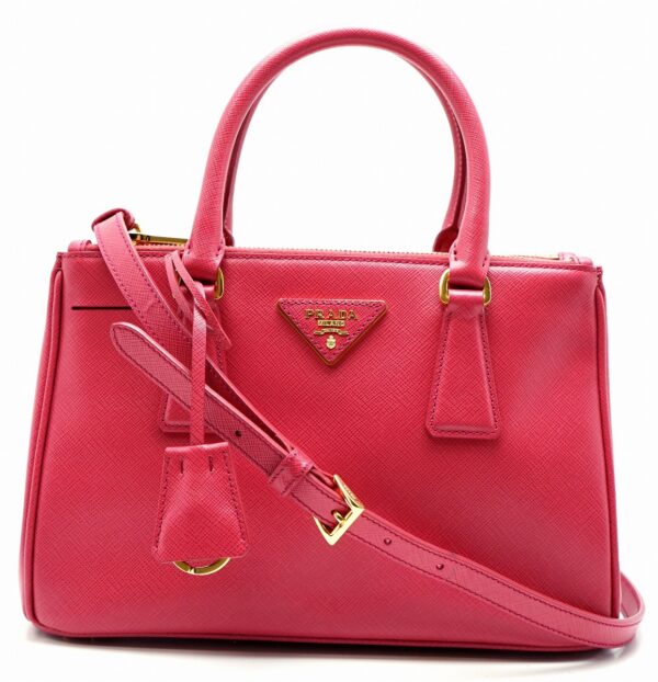 11591362 Prada Saffiano Leather 2way Shoulder Handbag Pink