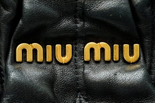 11591385 8 Miu Miu Matelassé 2Way Shoulder Bag Gathered Leather Black