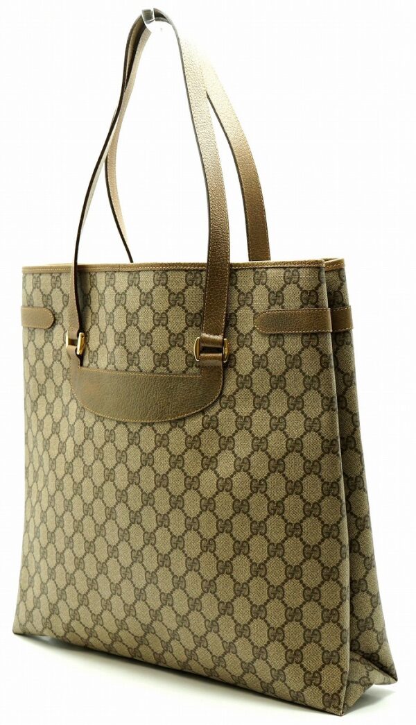 11591411 1 Gucci GG Shoulder Tote Bag Leather Khaki Beige Oak