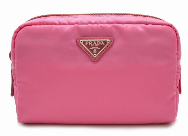 11591423 Prada Nylon Cosmetic Multi Pouch Pink