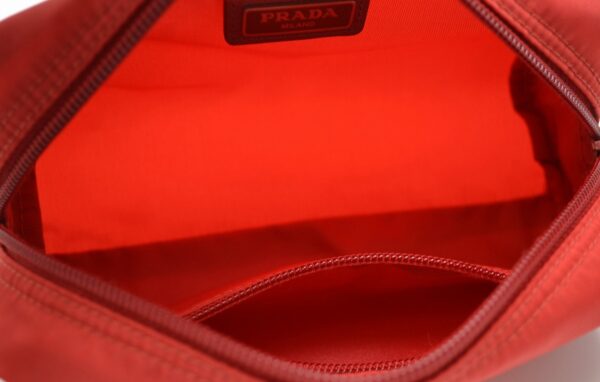 11591424 3 Prada Nylon Cosmetic Pouch Red