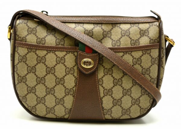 11600444 Gucci GG Plus Sherry Line Shoulder Bag Khaki Beige Brown