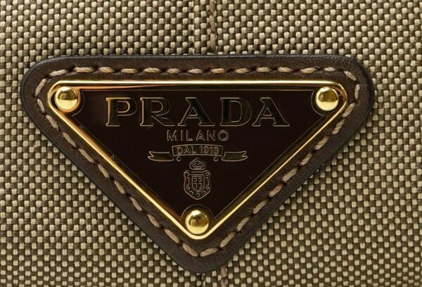 11600785 8 Prada Logo Jacquard Handbag Crossbody Khaki Brown