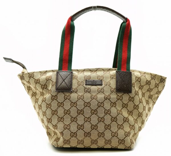 11600843 Gucci GG Canvas Mini Tote Bag Sherry Line Khaki Beige Brown