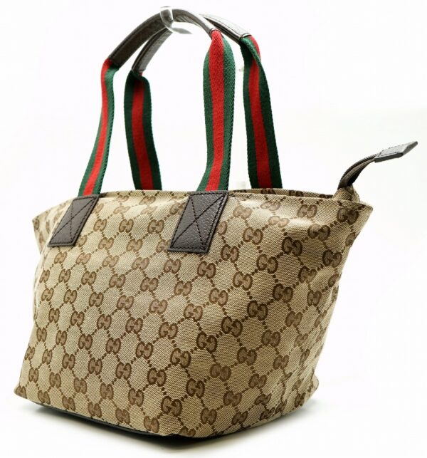 11600843 1 Gucci GG Canvas Mini Tote Bag Sherry Line Khaki Beige Brown