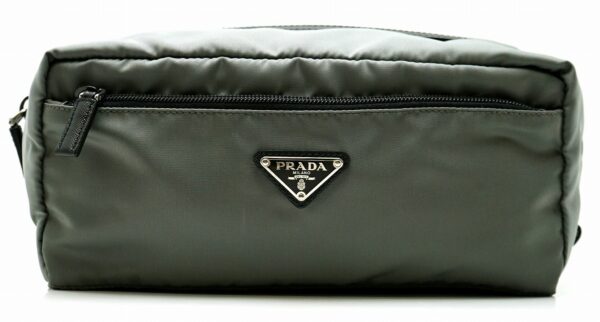 11600978 Prada Multi Pouch Accessory Case Nylon Leather Ardesia Gray