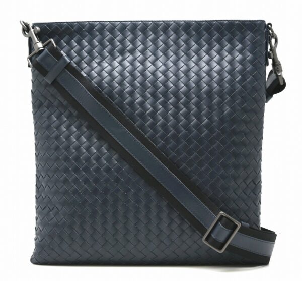 11601029 Bottega Veneta Intrecciato Crossbody Shoulder Bag Navy