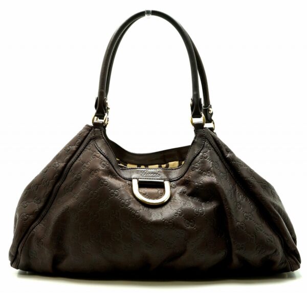 11601082 Gucci Guccisima Leather Medium Tote Shoulder Brown