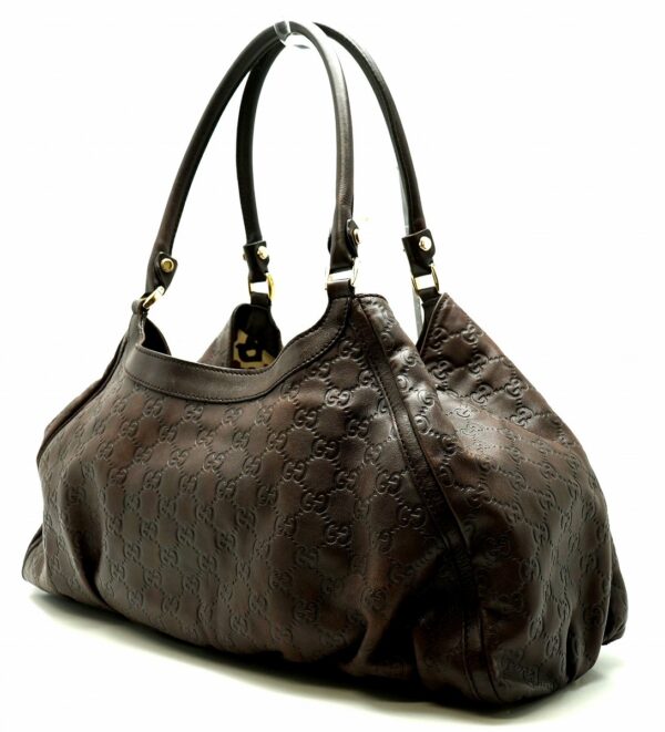 11601082 1 Gucci Guccisima Leather Medium Tote Shoulder Brown