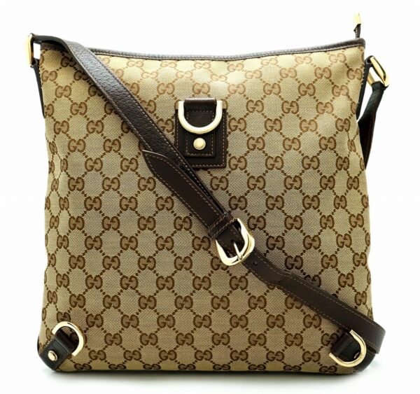 11601083 Gucci GG Canvas Crossbody Khaki Beige Brown