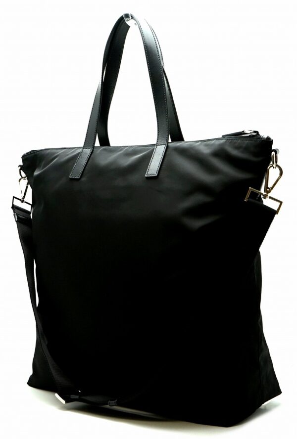 11601128 1 Prada Nylon Tote Bag Leather Nero Black