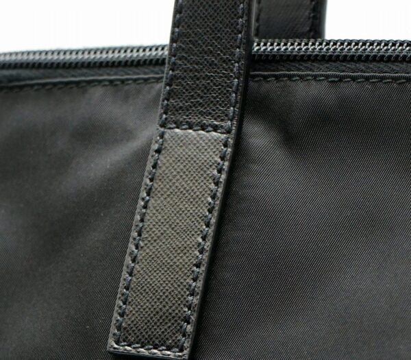 11601128 6 Prada Nylon Tote Bag Leather Nero Black