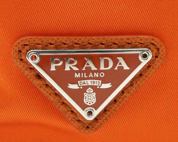 11601144 8 Prada Nylon Pouch Drawstring Pouch Leather Papaya Orange