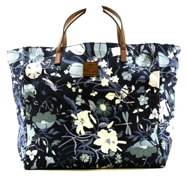 11601229 Gucci Tote Bag Flower Pattern Navy