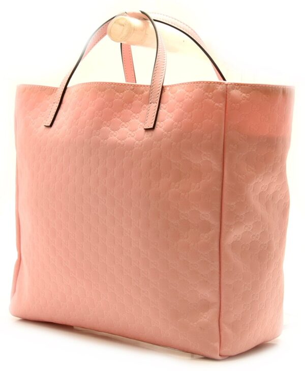 11601232 1 Gucci Nylon Micro Guccisima Tote Bag Leather Pink