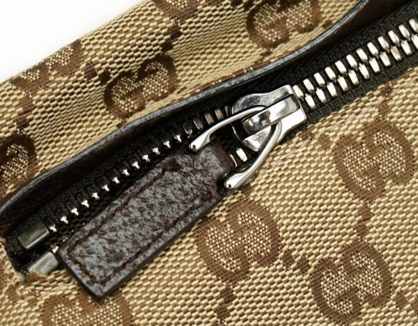 11601352 5 Gucci GG Canvas Body Bag Waist Pouch Leather Khaki Beige Brown