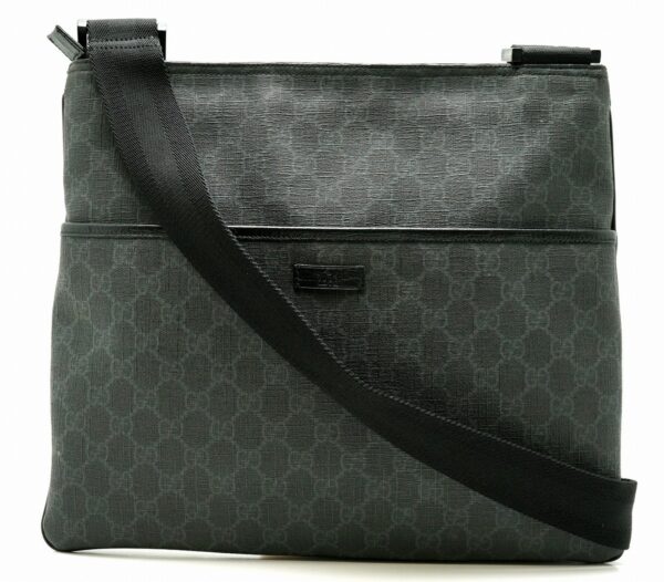 11601420 Gucci GG Supreme GG Plus Crossbody Leather Black