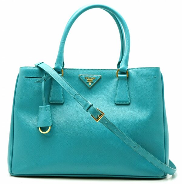 11601422 Prada Saffiano Handbag 2WAY Shoulder Bag Turquoise