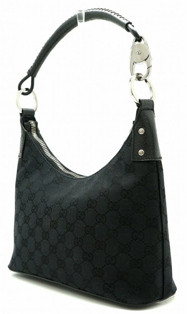 11610040 1 Gucci GG Leather Handbag Black