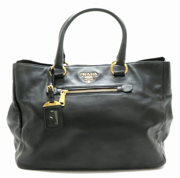 11610142 Prada Tote Bag Shoulder Leather Nero Black