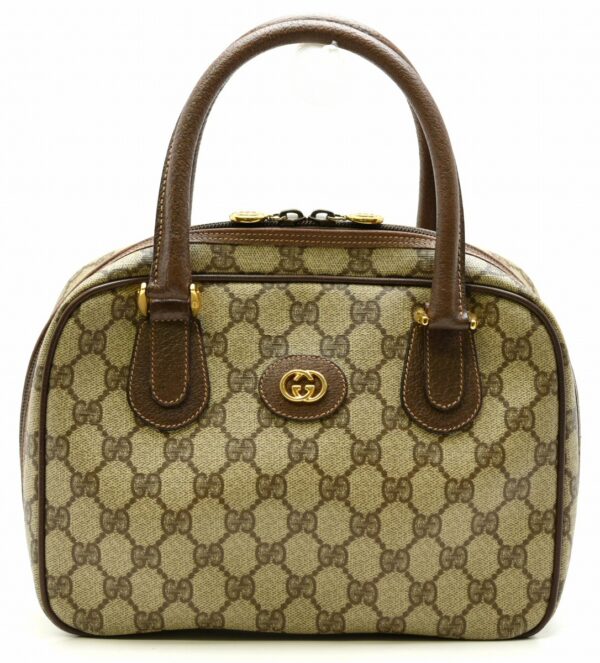 11610498 Gucci GG Supreme GG Plus Handbag Leather Khaki Beige Brown