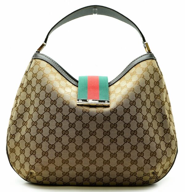 11610807 Gucci GG Shoulder Bag Sherry Line Khaki Beige Brown