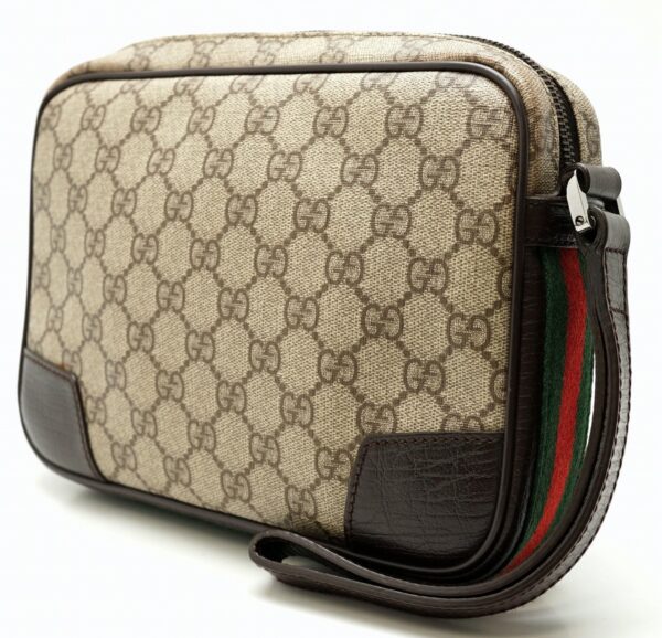 11610978 1 Gucci GG Plus GG Supreme Handbag Canvas Leather Khaki Brown