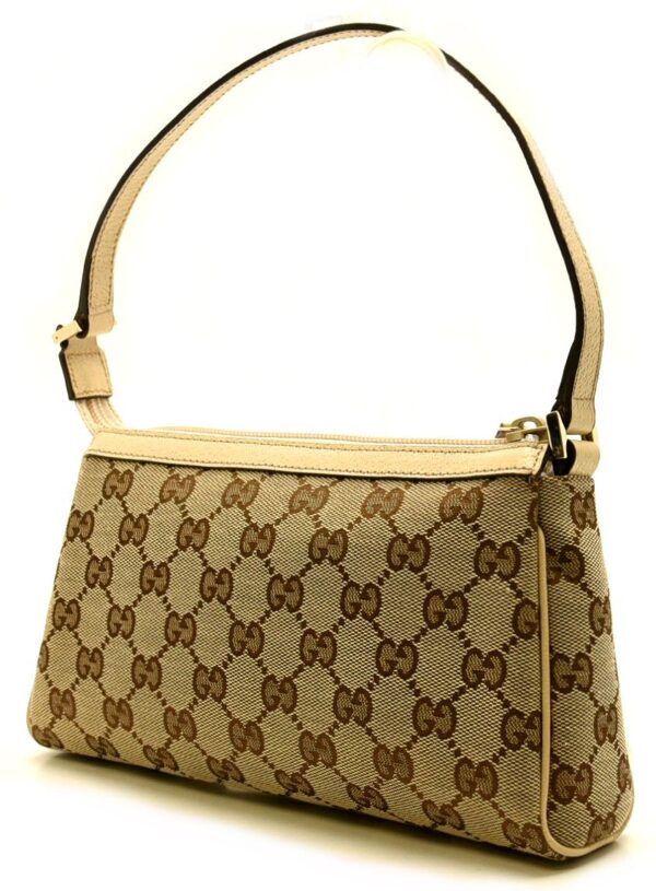 11611073 1 Gucci GG Canvas Shoulder Bag Accessory Pouch Brown Beige