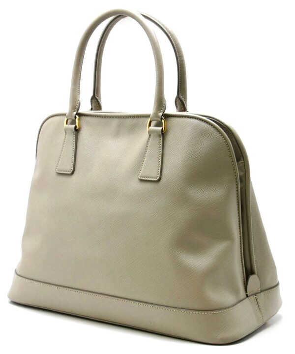 11611284 1 Prada Handbag Saffiano Leather Gray Beige