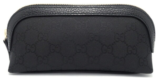 11611312 Gucci GG Nylon Pouch Leather Black