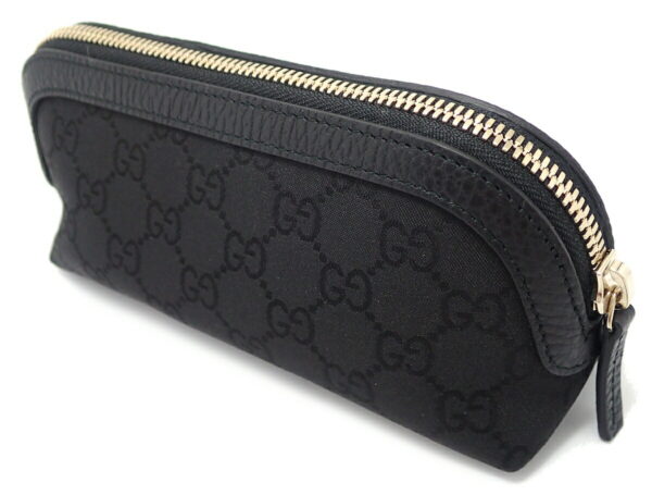 11611312 1 Gucci GG Nylon Pouch Leather Black