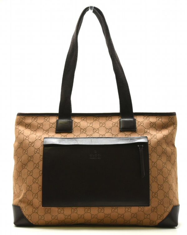 11611384 Gucci GG Tote Bag Shoulder Tote Leather Brown