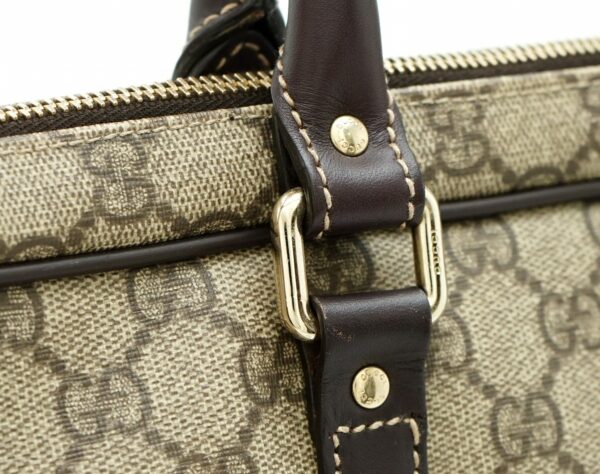 11611455 6 Gucci GG Supreme Business Bag Leather Khaki Beige Brown