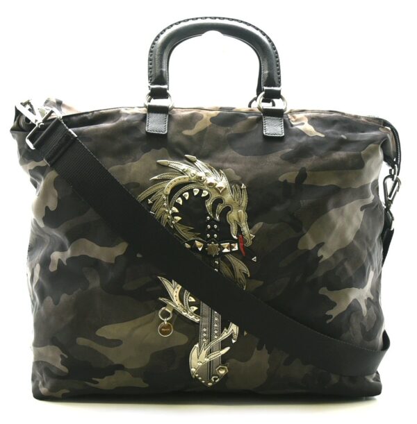 11611552 Prada 2WAY Shoulder Handbag Nylon Camouflage Green Black