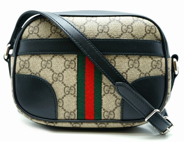 11620084 Gucci GG Plus GG Supreme Crossbody Canvas Leather Khaki Beige Black