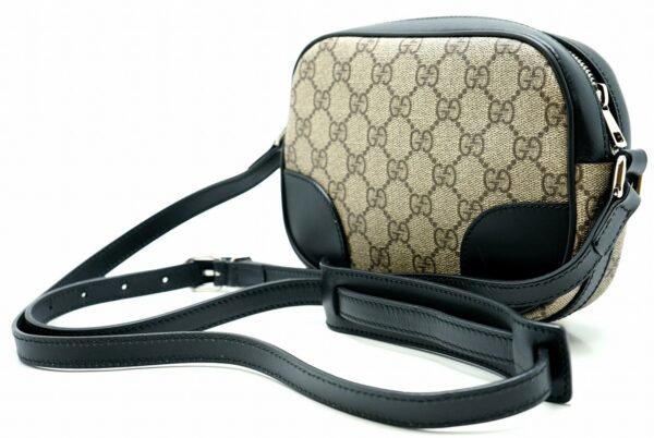 11620084 1 Gucci GG Plus GG Supreme Crossbody Canvas Leather Khaki Beige Black