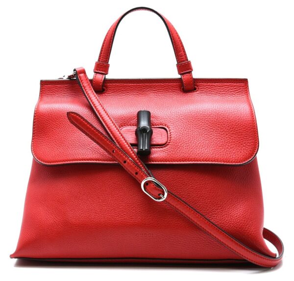 11620823 Gucci Bamboo Handbag Red