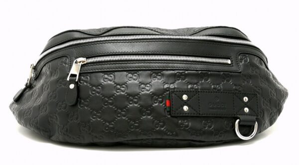 11630602 Gucci Rubber Guccisima Waist Bag Black