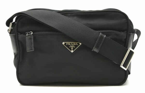 11630722 Prada Shoulder Bag Nylon Leather Nero Black