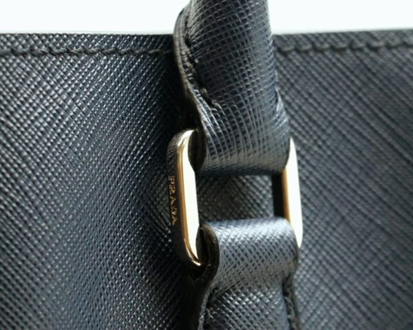 11640555 6 Prada Saffiano Handbag Tote Bag Leather Navy Blue