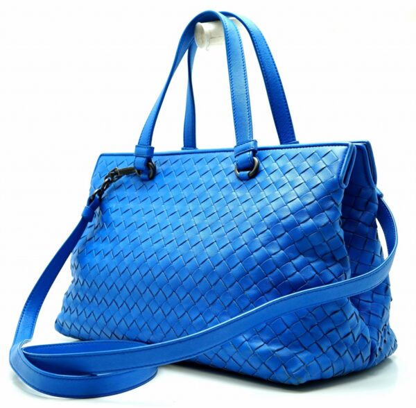 11640558 1 Bottega Veneta Intrecciato 2Way Shoulder Bag Leather Blue